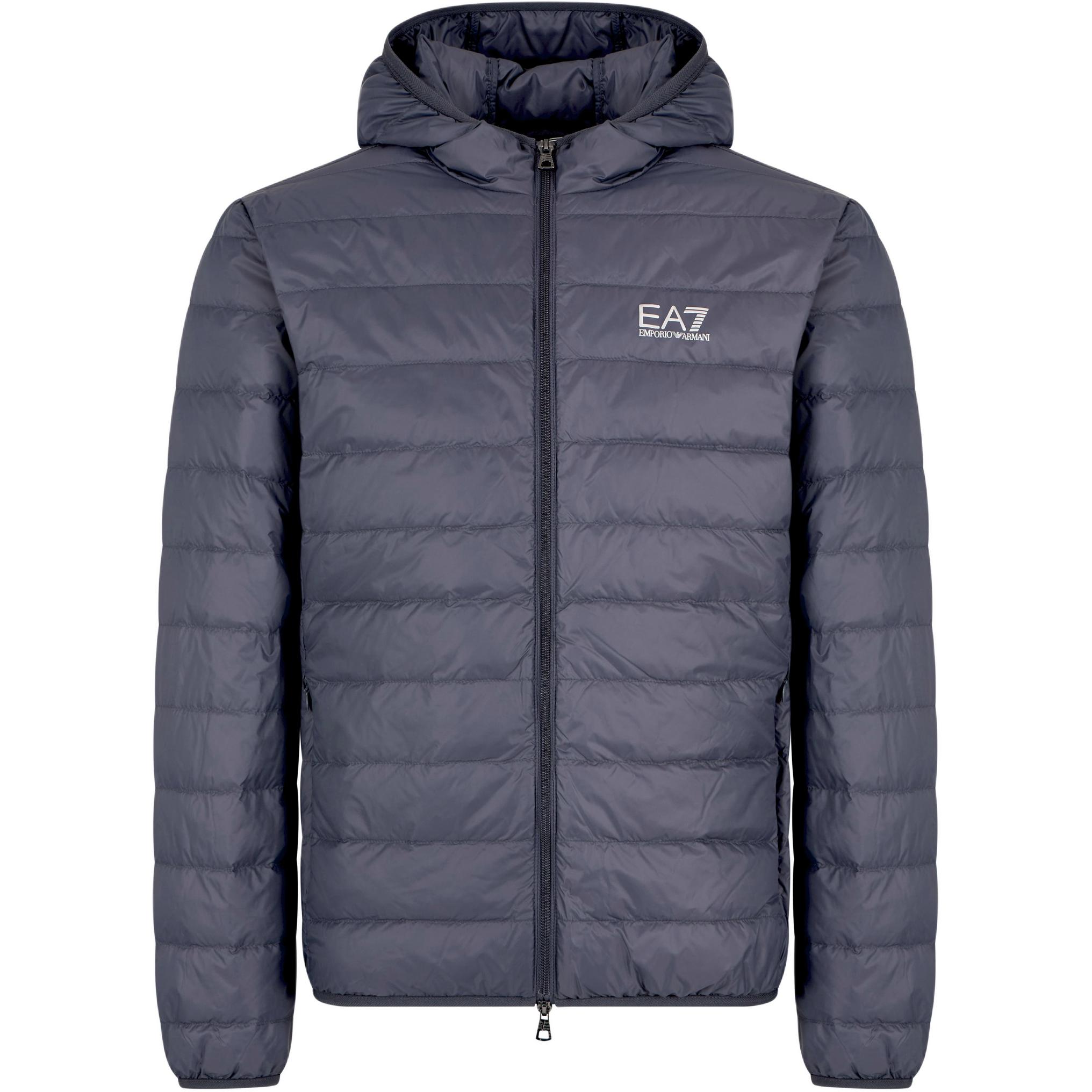 

Emporio Armani Логотип Куртка-пуховик на молнии с капюшоном и длинным рукавом Мужская верхняя одежда Серая 8NPB24-PNGPZ-U8115 L