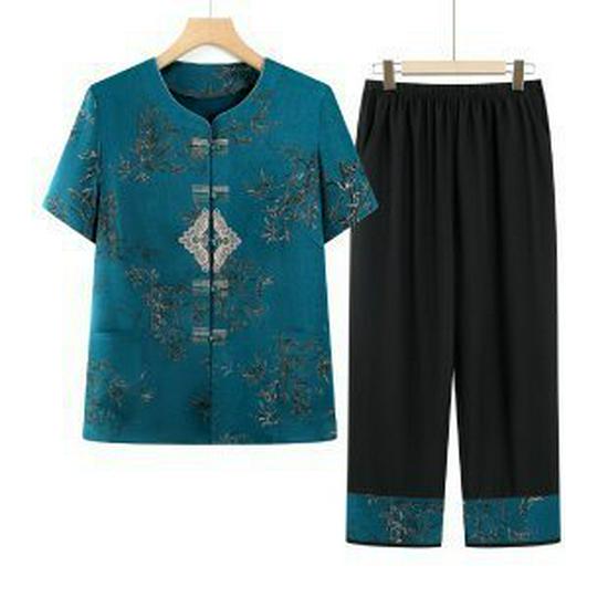 2026 Chinese Style Spring/Summer Three-Quarter Sleeve Outfit for Elderly Women