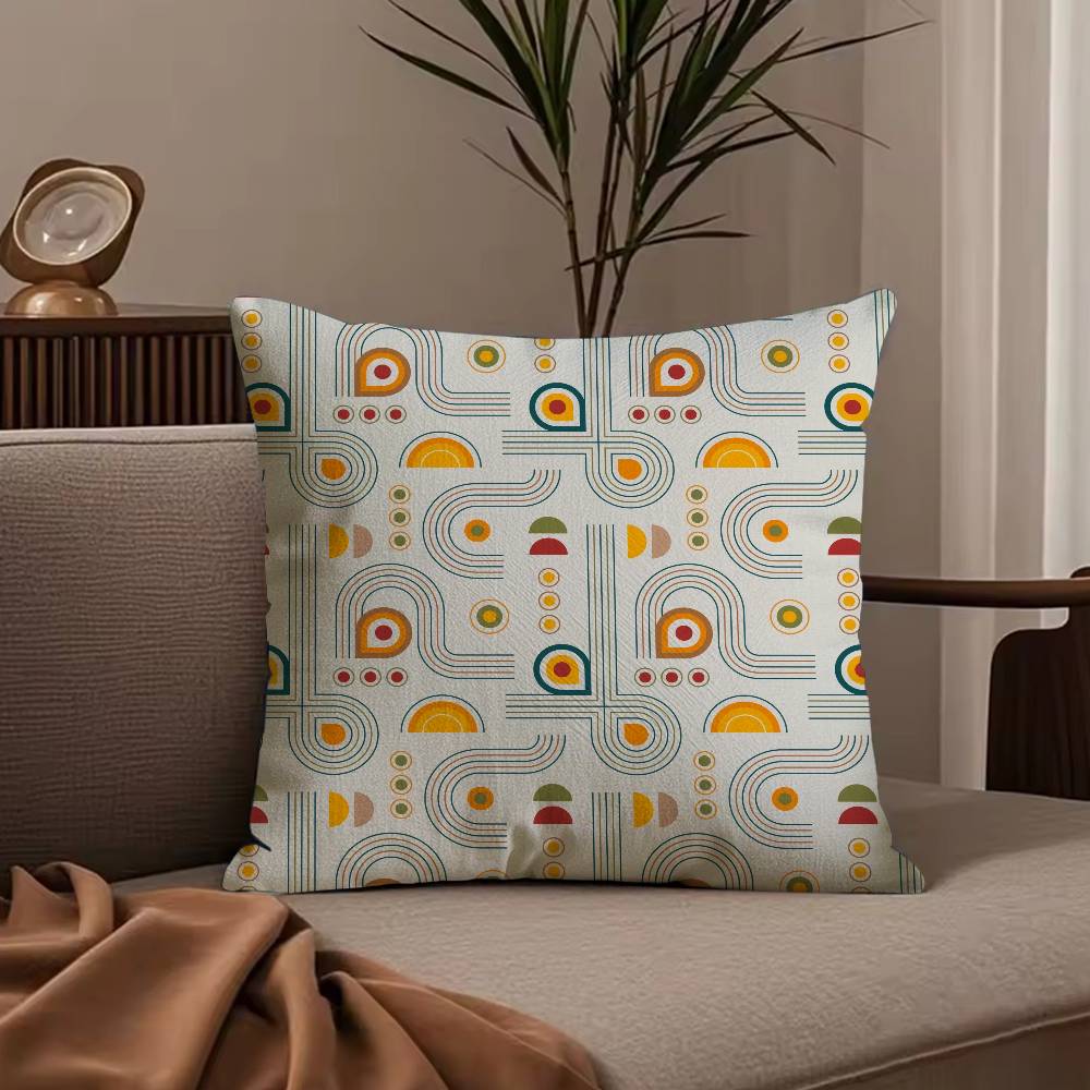Boho Plant Nordic Pillow Case Anti-dustmite Pillowcase Invisible zipper silky short plush Sofa cushion cover