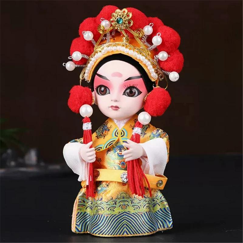 Chinese Opera Character Decoration Silk Doll Peking Opera Mask Doll Chinese Handmade Decorative Gifts Shop Decoration Doll