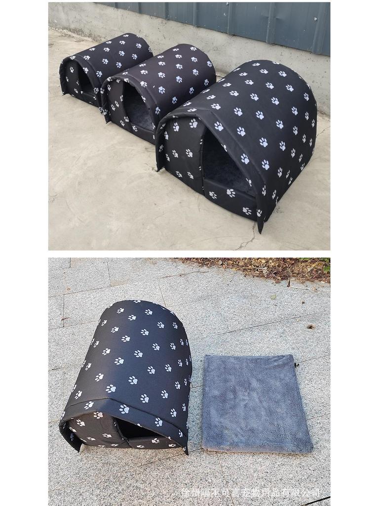 Outdoor Winter Warm Cat & Dog House: Oxford Cloth Shelter with Sun & Rain Protection