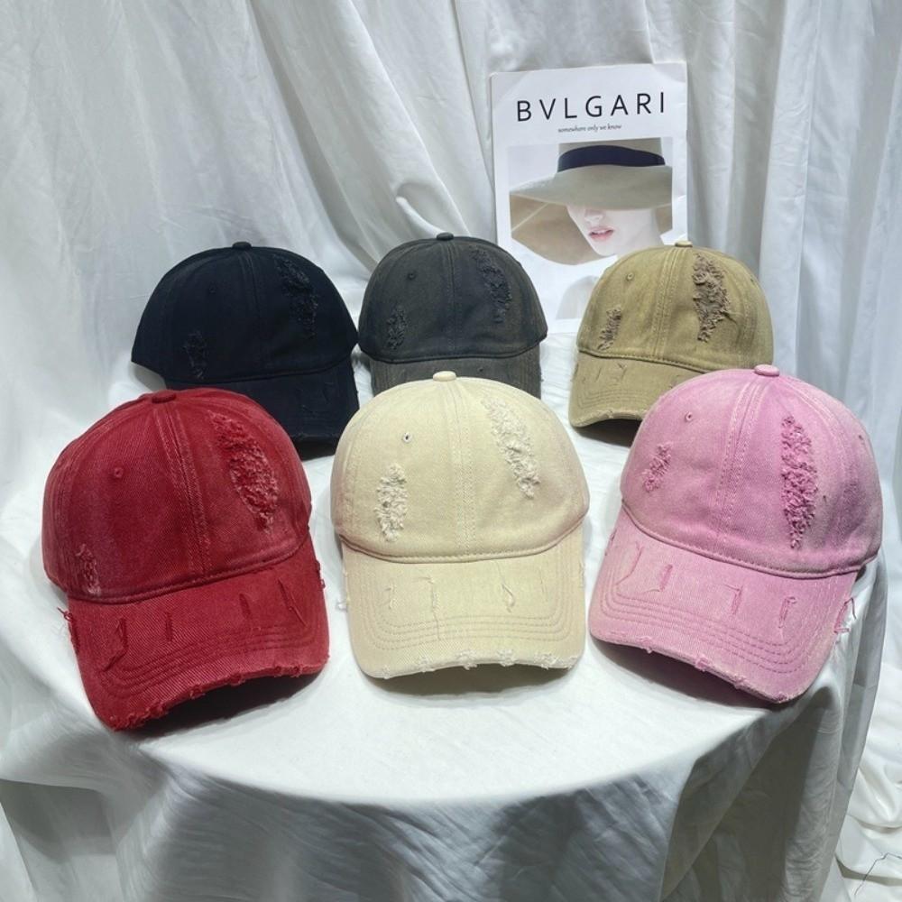 Broken Style Design Baseball Hats Solid Color Sunshade Caps New Peaked Caps