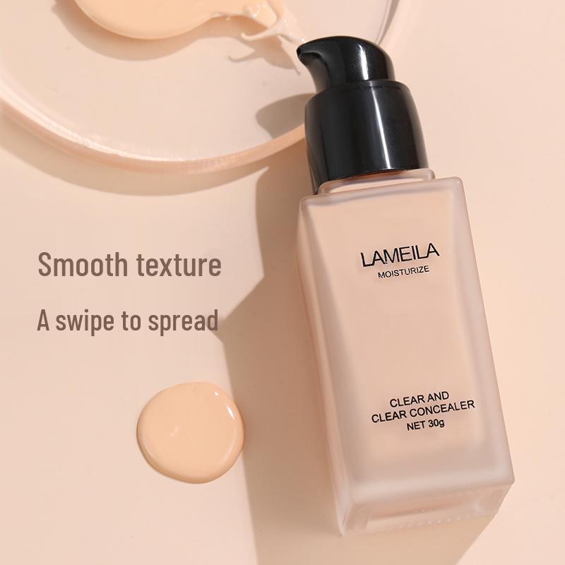 Hydrating & Clear Foundation with Concealer - Long-lasting & Moisturizing Nude Makeup for Students & Artists