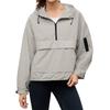 women's Loose Comfortable Casual Fashionable Solid Color Pullover Hooded Long Sleeved Windbreaker
