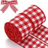 Beautiful Christmas Red And White Check Ribbon For Stylish Bow Crafting And Decor