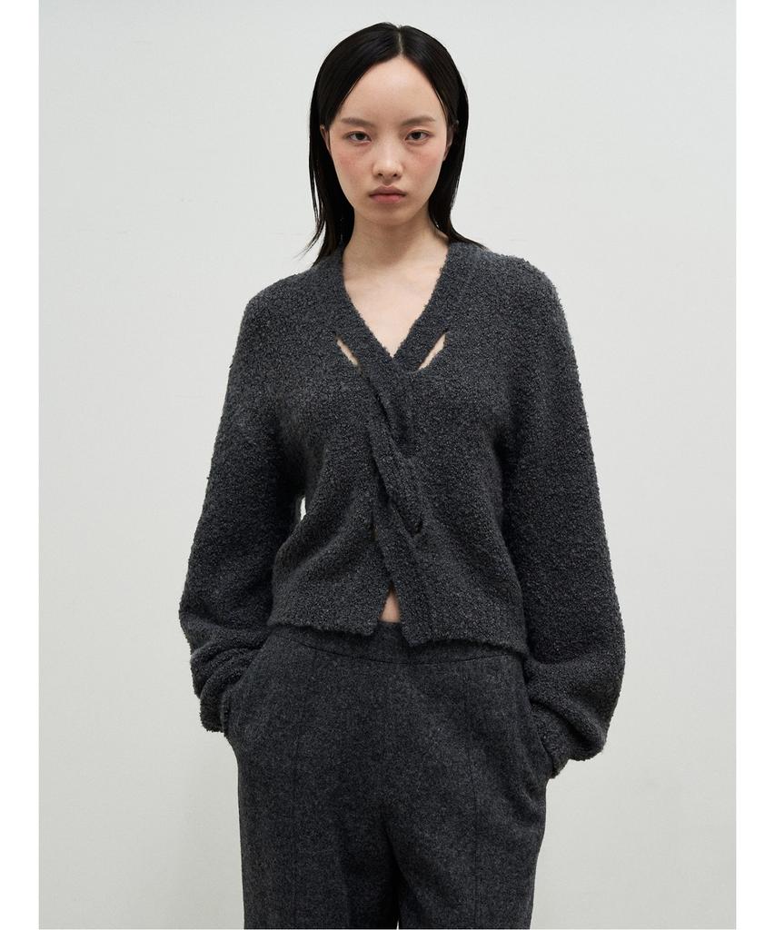 Anggae Twisted Moss Pullover Dark Gray