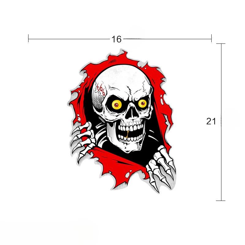 Personality 3D Skull Car Stickers Horror Skull Windshield Stickers Car Sticker for Motorcycle Car Decoration Car Accessories