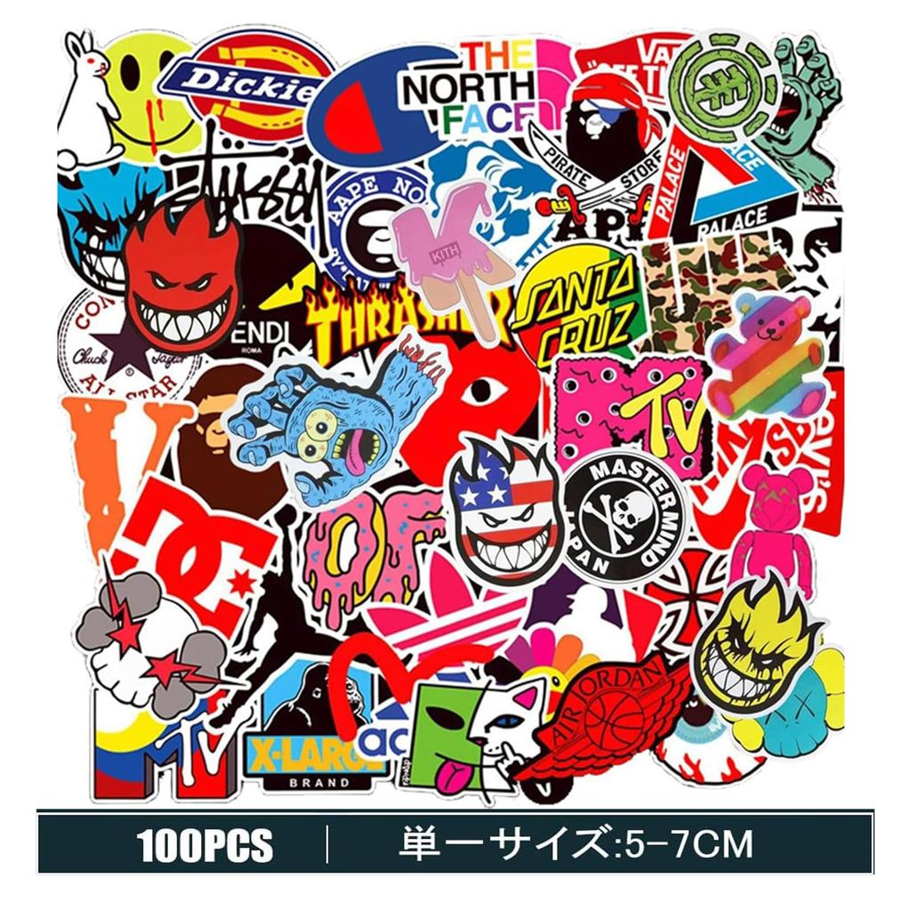 Sticker Stylish Cool Brand Stickers and Logo Popular Brand Smartphone Waterproof and Suitcase Stylish Waterproof Stickers for Water Cell and 7 Styles