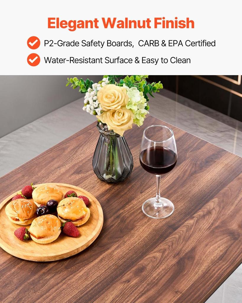 Bar Table, 5PCS 1193.8mm Bars Tables Set, Bar Tables and Chair Set with Rounded Edge Design, Rectangular Pub Table with Four Stools for Living Room,