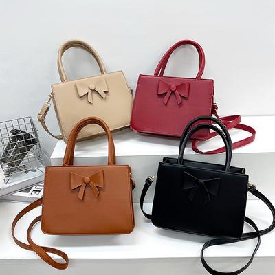 New Fashionable Bow with High Appearance and Fashionable Casual Niche Design Fashionable Small Square Bag Simple Shoulder Bag