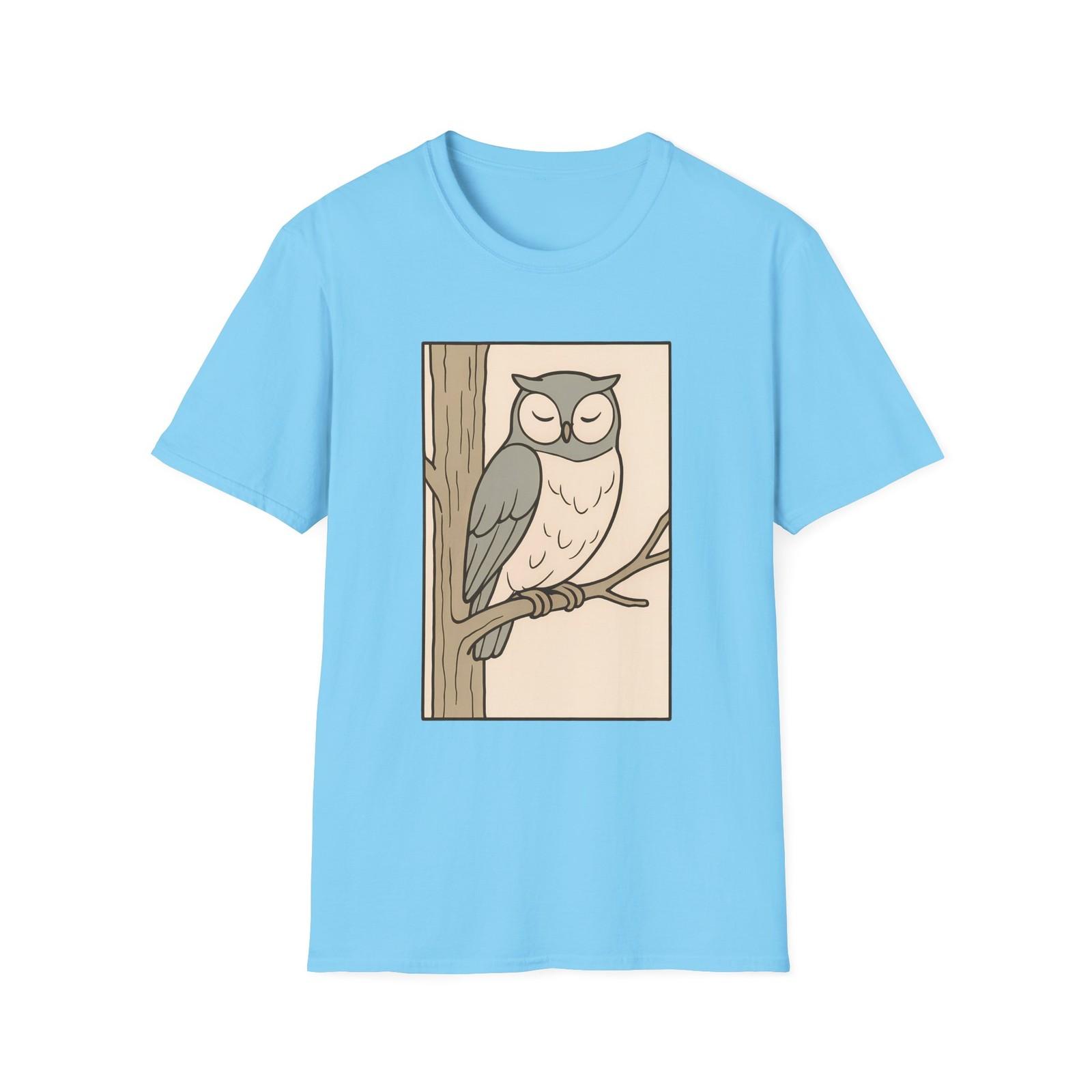 Unisex Softstyle Wise Owl T-Shirt Mens Womens Tees Top | Minimalist Nature 4XL