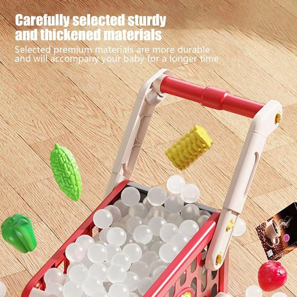 Mehrfarbiges Einkaufswagen-Spielzeugset 20 Stück/Set Rollenspiel-Einkaufsset Spielzeug Geschenk für Jungen und Mädchen