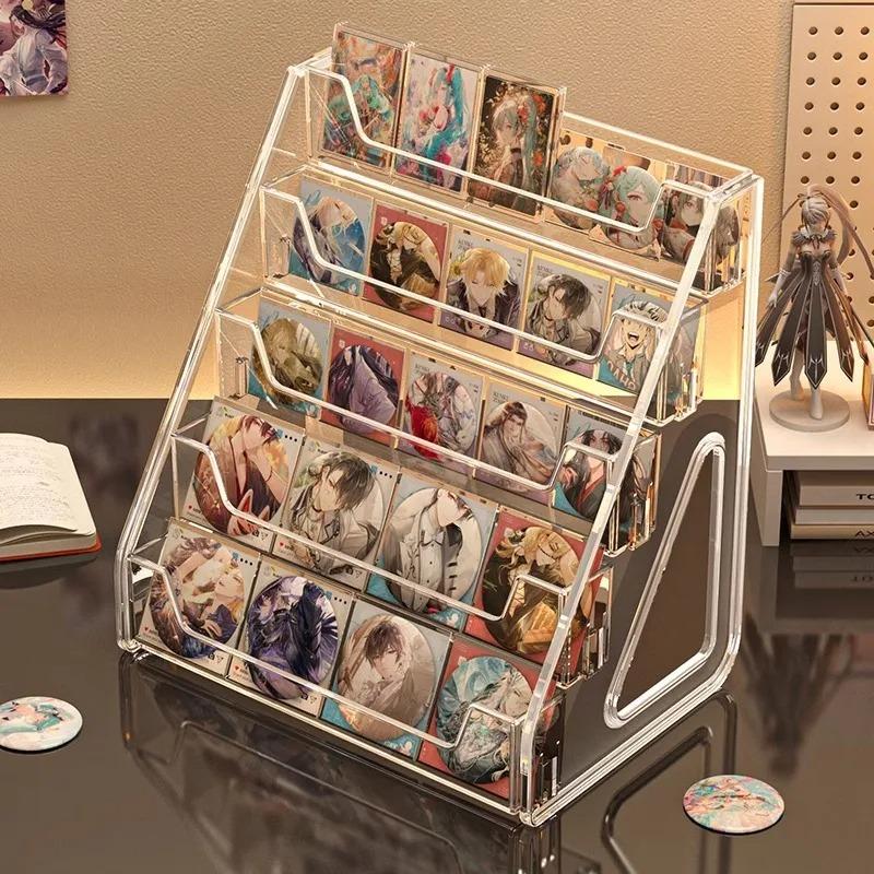 Akrylový vícevrstvý stojan na vystavení barových předmětů Průhledný schodišťový stojan na anime liščí ocasy Odznak Periferie Stolní stojanový organizér