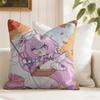 Elysia Animation HHonkai IImpact Cushion Cover Natural Linen Double Sided Print  Throw Pillow Case for Sofa Couch Home Decor