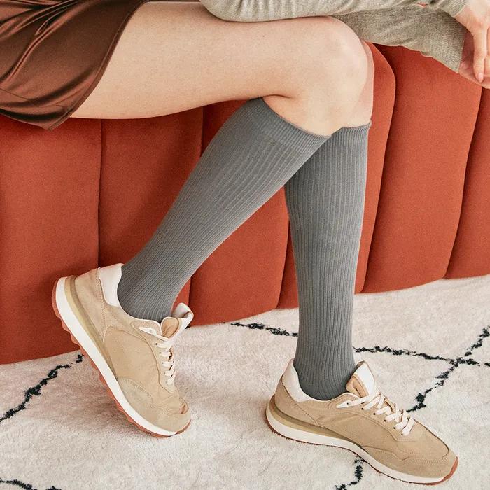 STB024 Standard Cotton Rib Knee Socks (6 Colors)