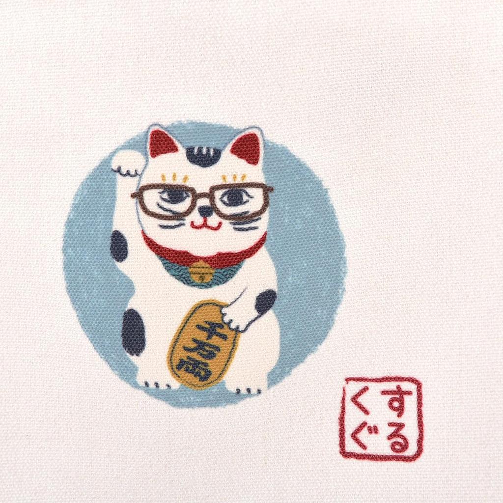 Japanskt Mönster Kanvasväska Katt som Vinkar Design OW [Kusuguru Japan] Väska,