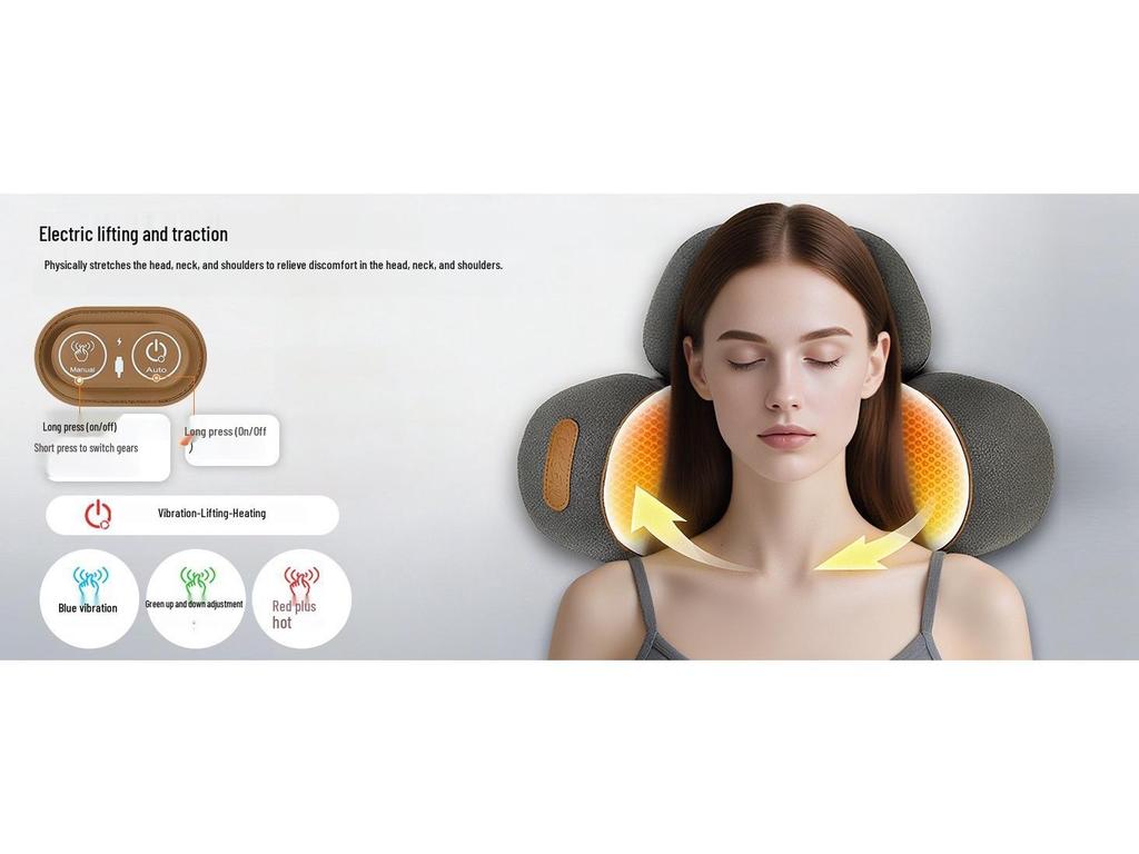 Cervical Spine Support Pillow: Heated Massage, Non-Traction Sleep Aid
