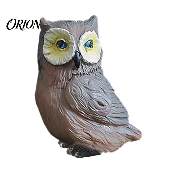 DIY Terrarium Decorations Mini Simulation Owl Resin Figurine, Lifelike Feather Texture Animal Statue, Weather-Resistant Micro Creative Scene