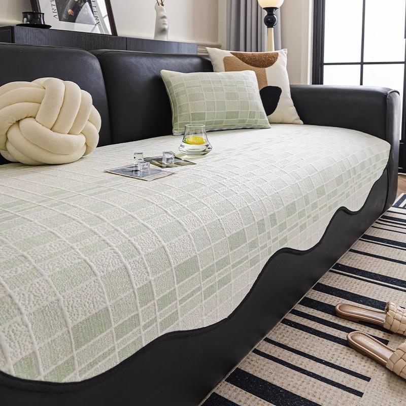 

Cool Doudou Ice Silk Sofa Cushion Retro Lattice Non-slip Simple Summer Cool New Straight Row Sofa Cushion Special-shaped 70*70cm