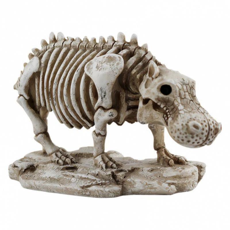 Halloween Resin Figurine - Simulation Horror Skeleton Rooster Hippo Desktop Decorations Holiday
