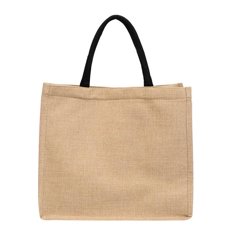 Retro Large Cotton Linen Tote Bag Minimalist Design Ideal For Shopping And Casual Use