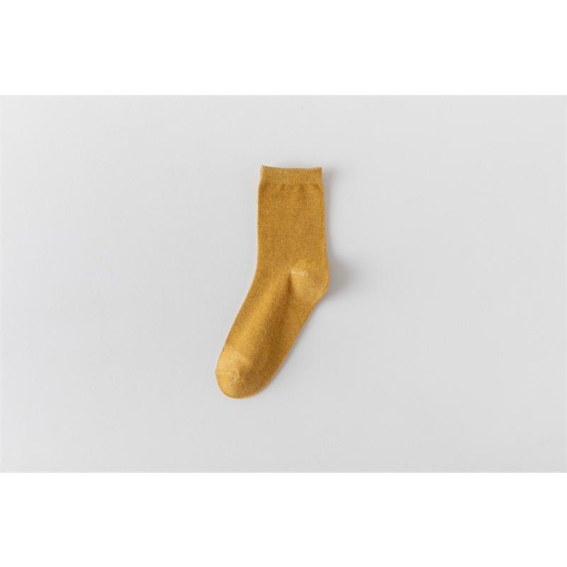 

Мужские весенне-осенние новые ретро однотонные гольфы 1 pair жёлтый