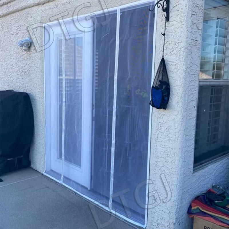 Magnetic Door Screen White Mosquito Net Customized Size Summer Insect Automatic Closing Suitable for Large Sliding Glass