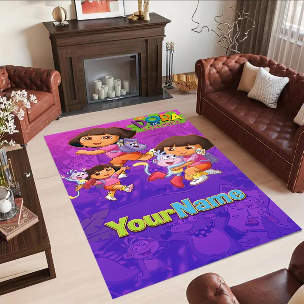 Dora Explorer Personalized Name Floor Mat Design for Hallway Outdoor Foyer Study room Antislip Carpet Decorate Offices