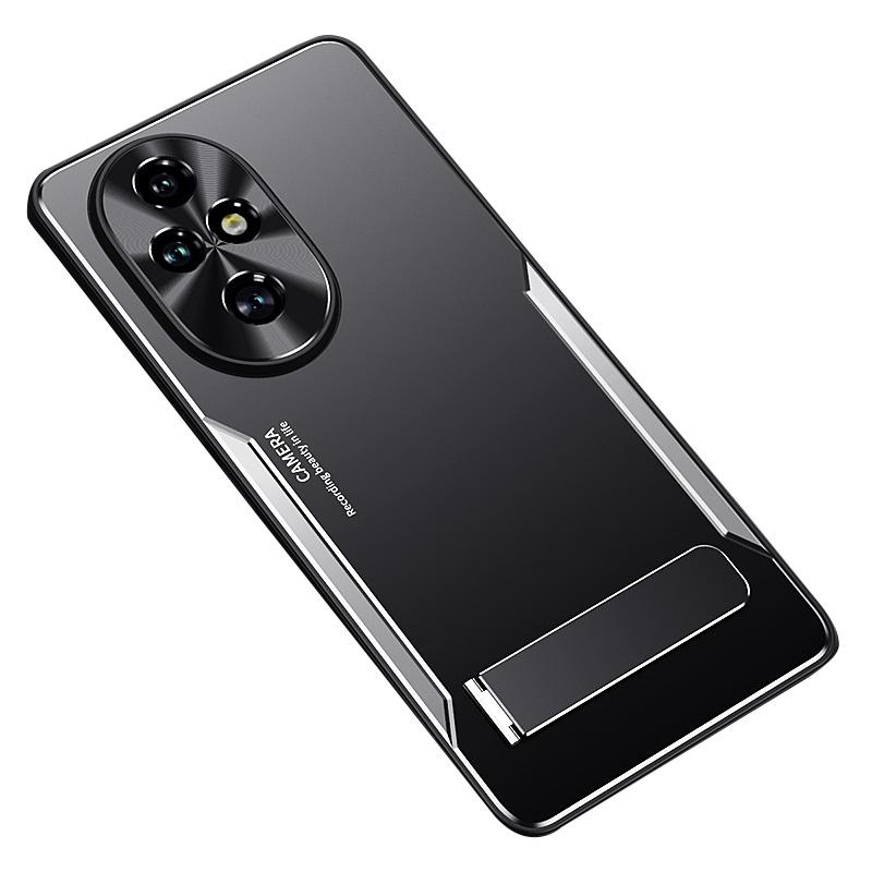 

Чохол для Honor 200 5G Алюмінієвий сплав+ТПУ Протиударний чохол для телефону з підставкою Silver