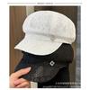 Lace Embellished Octagon Sun Hat Women - Breathable Wide Brim UV Protection Cap Foldable Fashion Beret