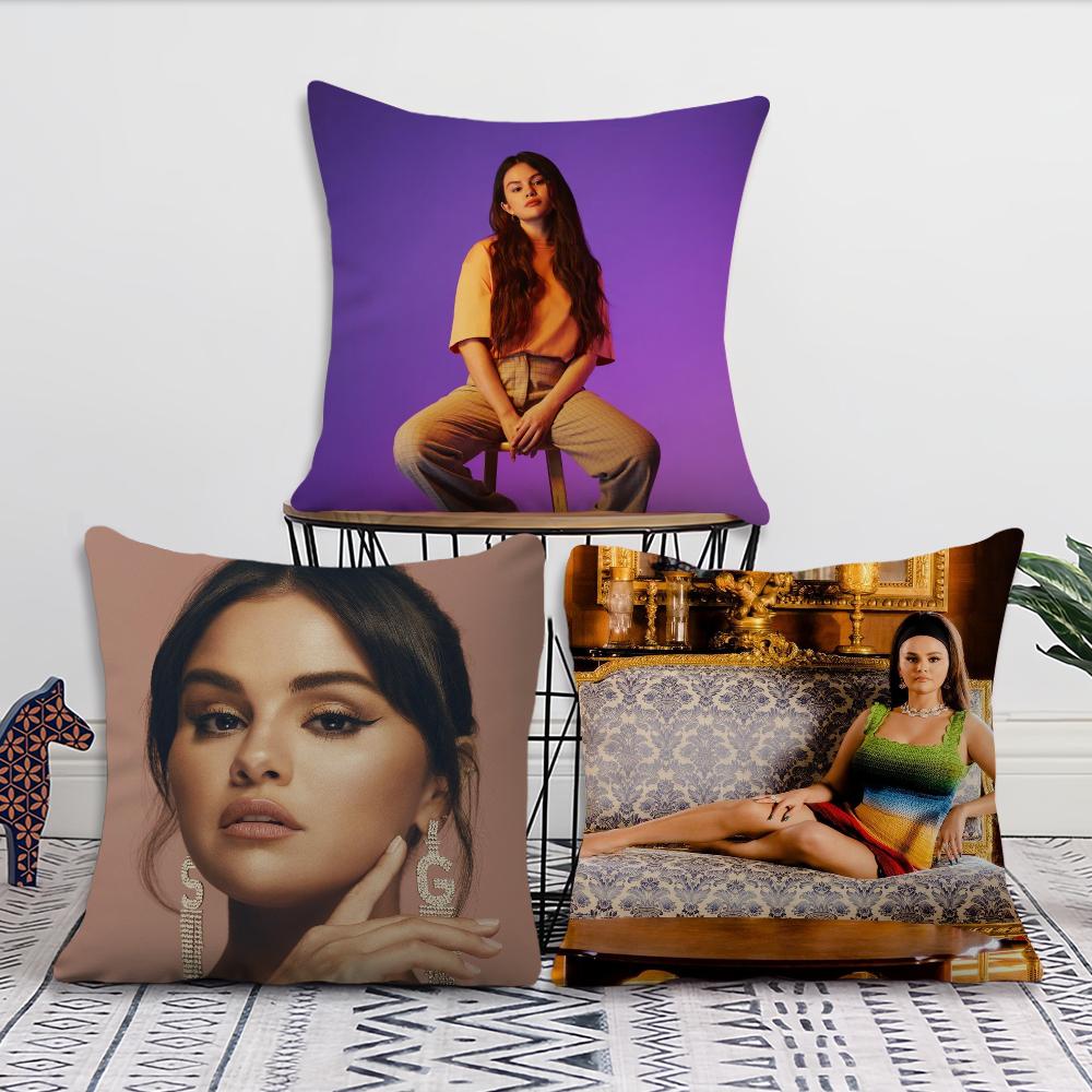Cantante Popolare Selena Gomez Love On Federa Cuscino Divano Soggiorno Camera da Letto Testiera Schienale Cuscino Cuscino Quadrato Ora del Riposo