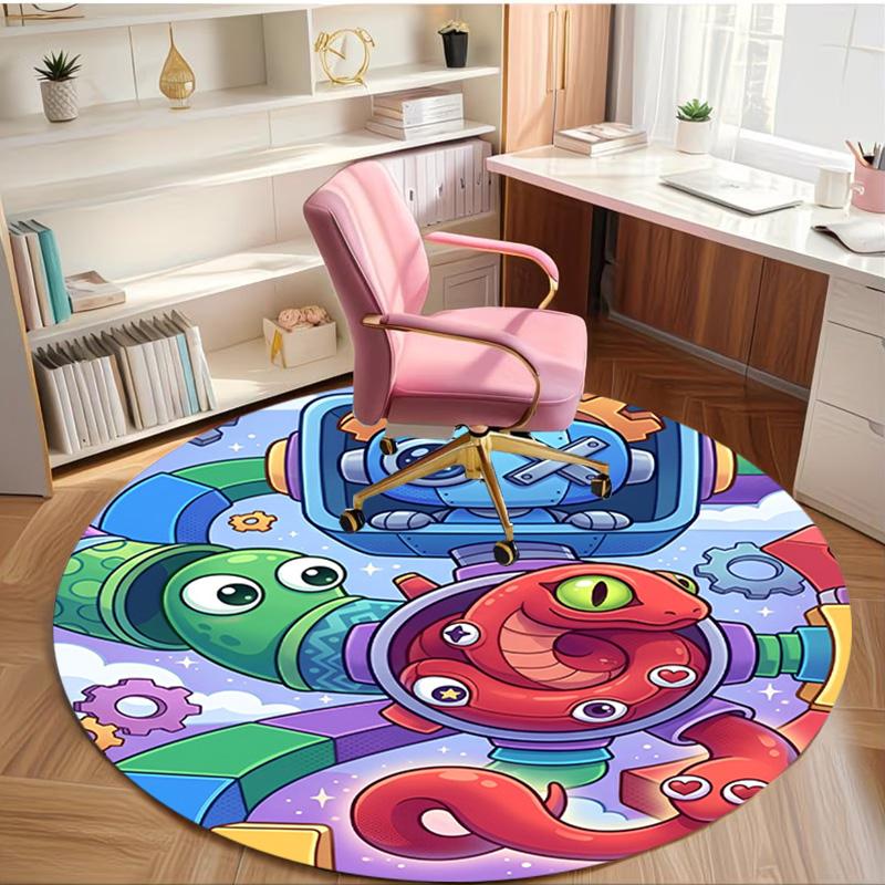 Game Rainbow Friends Print Round Rug, Washable Floor Carpet, For Entryway Dorm Laundry Room Office Study, Home Decor Birthday Christmas Gift