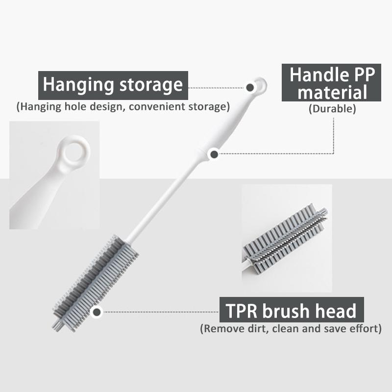 1-Pack Silicone Cup Brush Baby Bottle Brush Thermos Cup Cleaning Brush Long Handle Silicone Cleaning Brush Cleaning Tools
