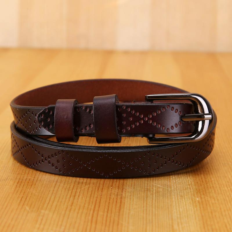 Classic Genuine Leather Belt For Women With Alloy Buckle For Casual Wear