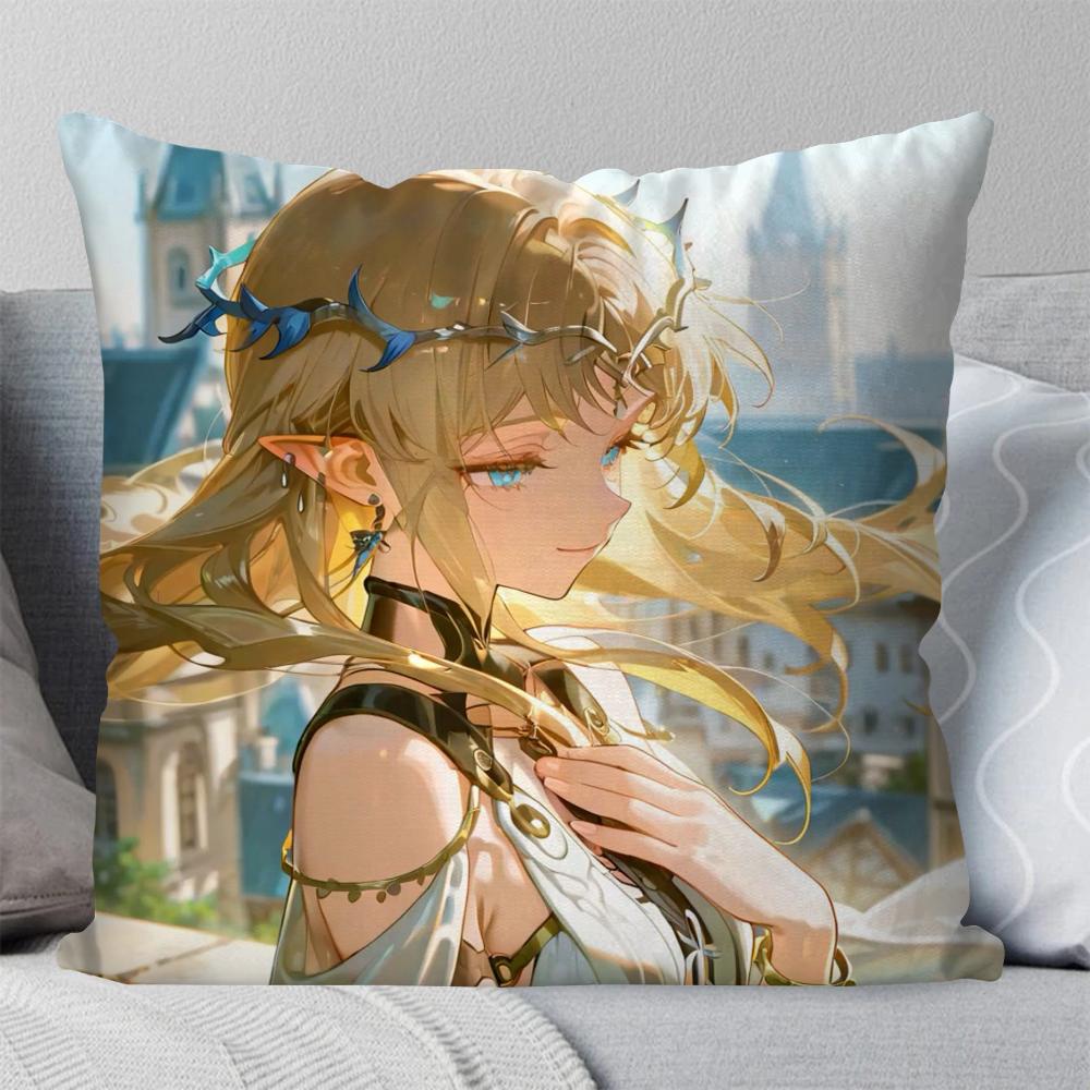 

Cartethyia Аниме Игра W-Wuthering Waves Наволочка Квадратная Подушка Спальня Диван Отдых Комфорт Гостиная Украшение Дома 40X40 12x12Inch