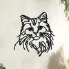 Metal Cat Wire Wall Art Minimalist Home Decor for Living Room Bedroom Garden Durable Indoor Outdoor Hanging Ornament