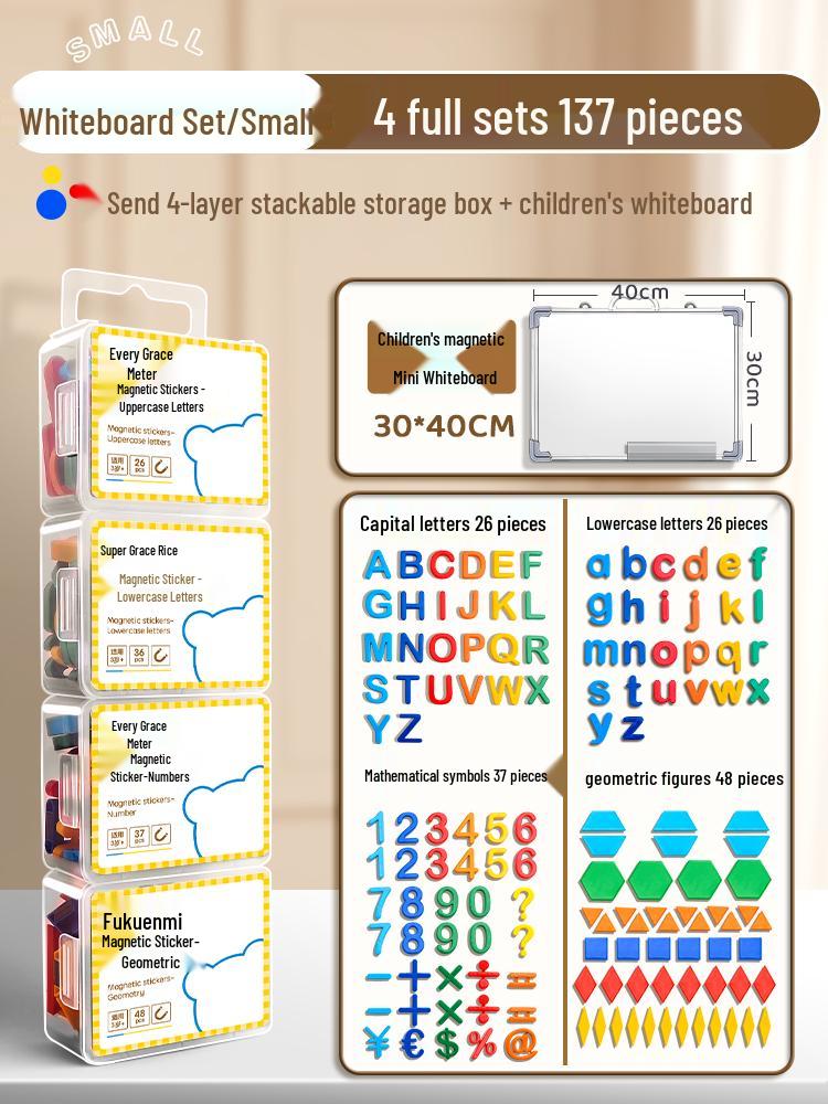 Magnetic Alphabet & Numbers Sticker Set - 26 Pieces for Blackboard & Whiteboard