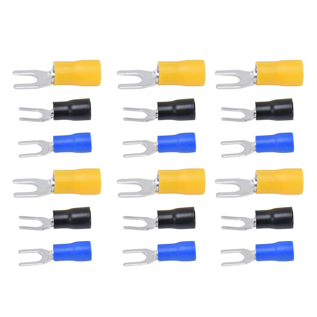 300Pcs Insulated Fork Spade Terminals Copper PVC U Type Wire Connector for Transportation Lighting(SV1.25 4+SV2 4+SV5.5