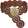 Westliche Ledergürtel für Damen Concho Cowgirl Cowboy Scheibengürtel für Damen Breiter Boho Country Taillengürtel für Kleid