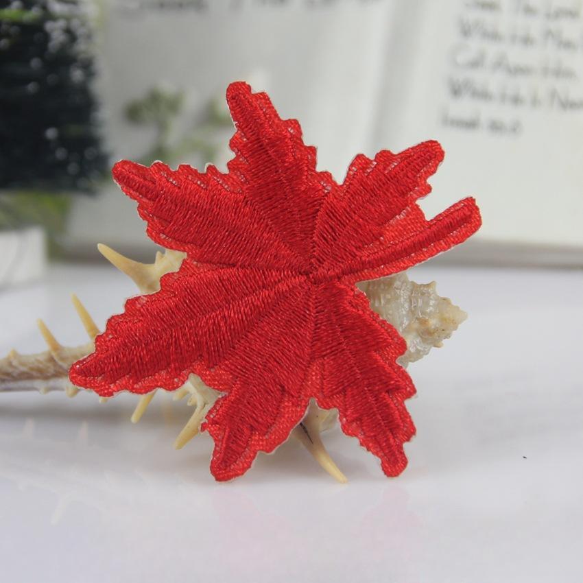 Embroidery Label Maple Leaf Hotel Linen Patch Hole Decal Down Jacket Patch Sticker Embroidery Cloth Sticker