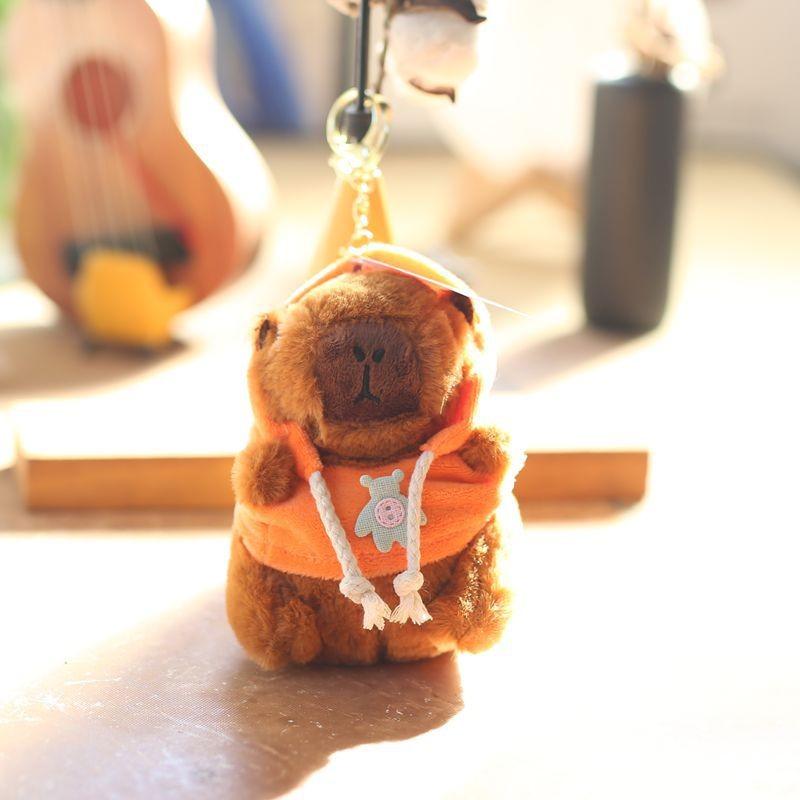 

Plush Colorful Capybara Toy Keyring Soft Cute Animal Doll For Backpack And Bag Decoration оранжевый