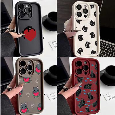 LZ8 kot z kreskówek Cute art Silikonowe etui na telefon do Infinix Smart 9 Hot 40i Tecno Camon 20 Pro Moto G22 G30 OnePlus Google Pixel 9 Wstrząsoodporna tylna obudowa