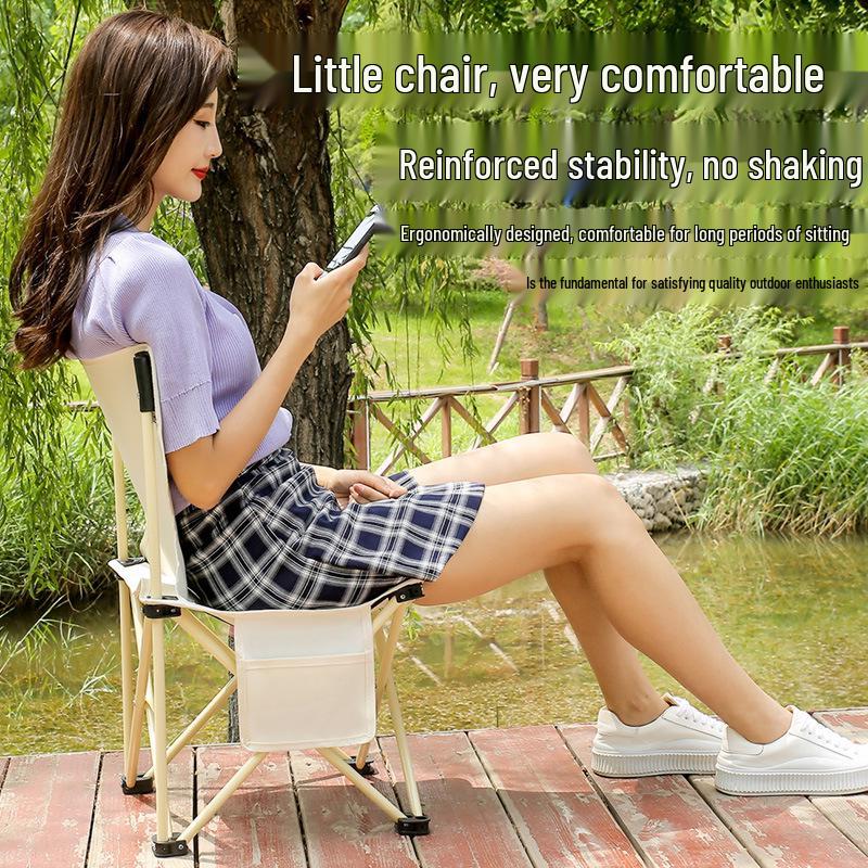 Portable Folding Chair with Backrest for Sketching, Home, Fishing, and Camping