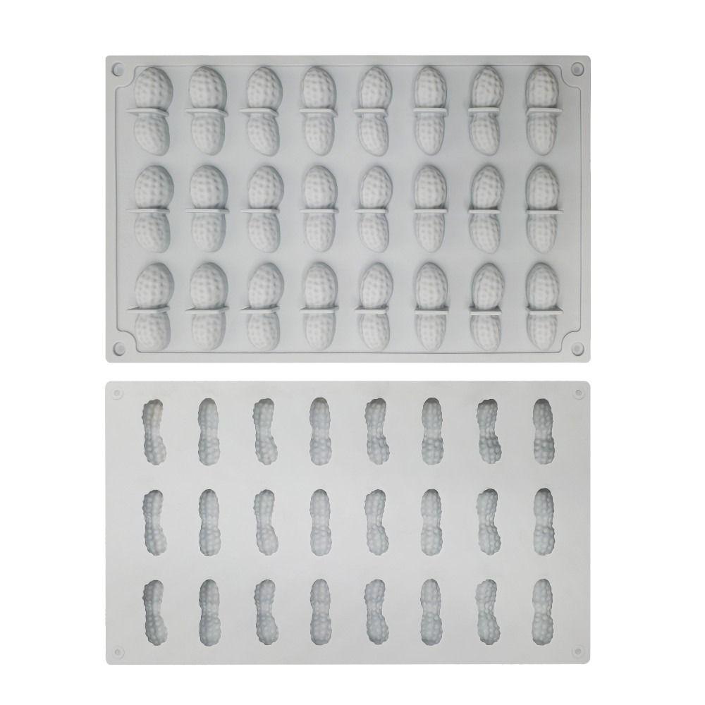 High Quality 24 Holes Peanut Silicone Mold Non-Stick Heat Resistant Silicone Mousse Mold Flexible Reusable Grinding Tool Kitchen