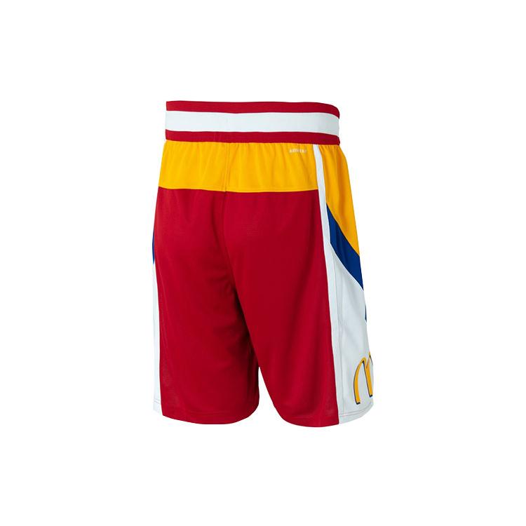 Adidas Basketball Shorts Men's Red Moderate Straight Fit Pants GI9423