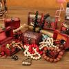1Pc Antique Mini Wood Treasure Chest Storage Box Jewelry Organizer Box Gift Box Chinese Classical Antique Small Box