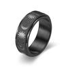 1PC Niche Stress Relief Star-Moon Rotating Titanium Steel Ring