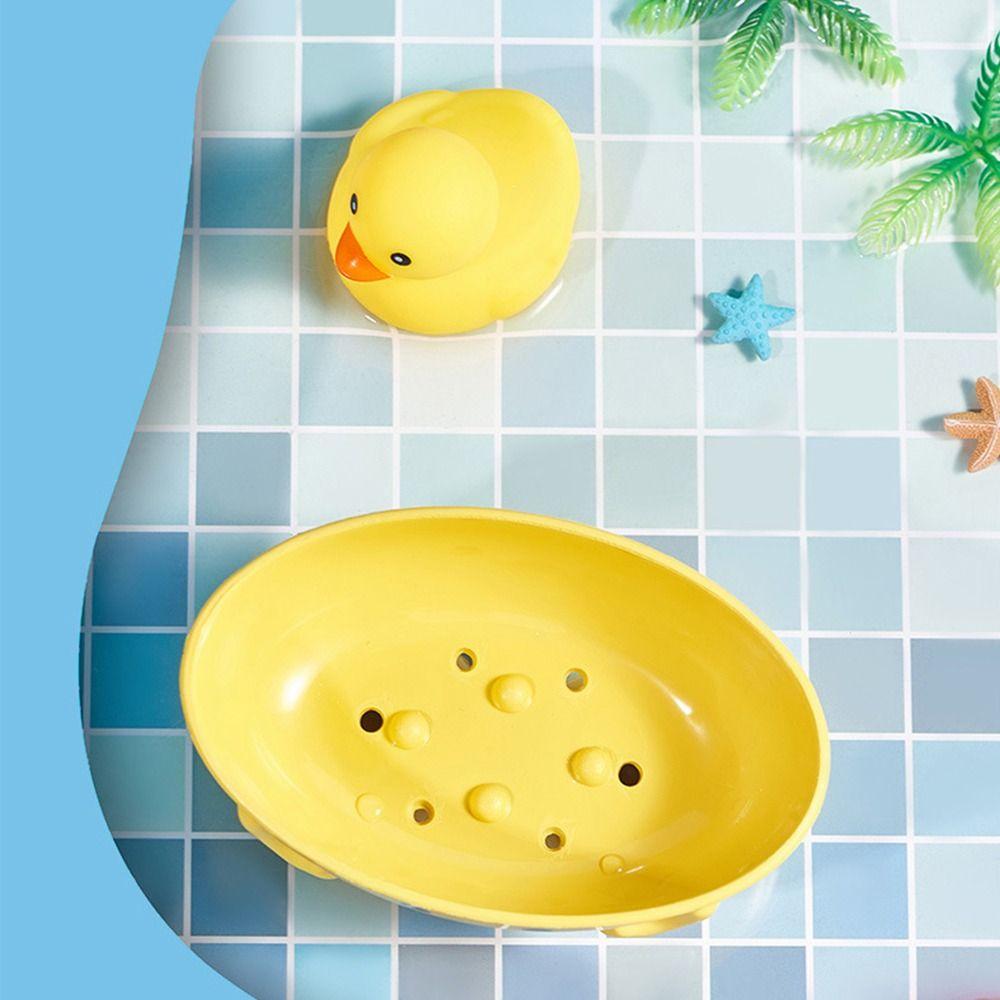 Malá žlutá kachnička Odkapávací mýdlenka Kreslený vzor Sprchové doplňky Roztomilý odkladač na mýdlo