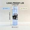 1PC Seated male musician dark portrait print 750ml colorful plastic sports water bottle leakproof pop up lid with straw for outdoor work home use