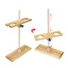 2 Hole Funnel Stand Laboratory Accessory Adjustable Height Wooden Funnel Rack